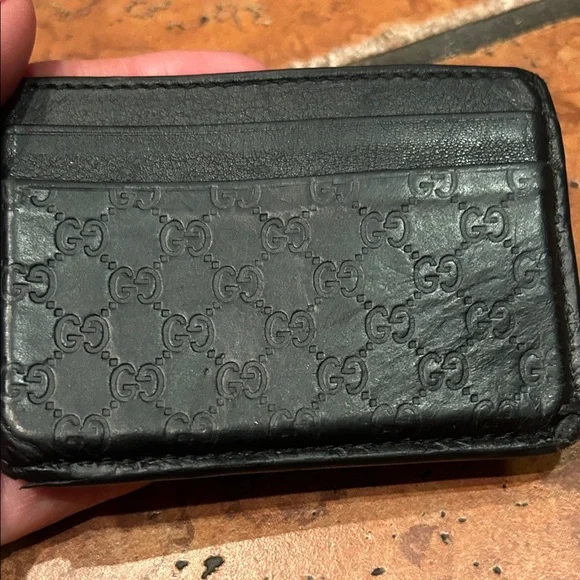 Gucci Embossed Black Leather Card Holder - Picture 4 of 12